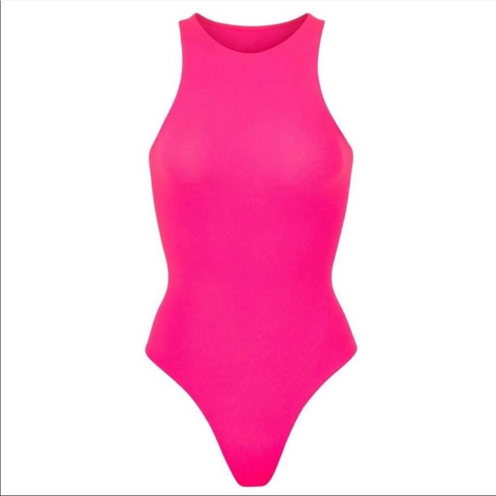 FITS EVERYBODY HIGH NECK BODYSUIT Neon PINK
